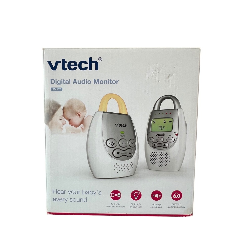 VTech DM221 Digital Audio Baby Monitor DECT 6.0 Two-Way Intercom Night Light